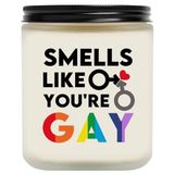 Eşcinsel Erkekler için Hediyeler, Erkekler için Komik Yıldönümü Hediyeleri Erkek Arkadaş Kardeş Koca, Gurur Hediyeleri Mum, Erkek LGBTQ Arkadaş, Lavanta Mum 7 oz