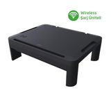 Escrito Lome Premium Monitör Yükseltici, Yükseklik Ayarlanabilir, Çekmeceli, Wifi Şarj Üniteli