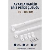 ESDEH Ayarlanabilir Briz Perde Çubuğu | 2 Adet Alüminyum Teleskopik Pencere Çubuğu | 4 Başlık | 4 Vida