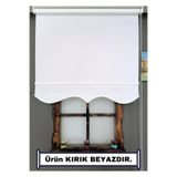 ESDEH Stor Perde - Kırık Beyaz - Etek Dilimli - Kalın Mat Kumaş