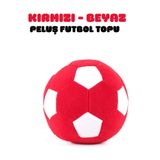 esdishopping Peluş Futbol Topu Kırmızı-Beyaz Yumuşak Peluş Top 20x20cm