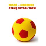 esdishopping Peluş Futbol Topu Sarı-Kırmızı Yumuşak Peluş Top 20x20cm