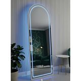 Esenhome DECOR Beyaz Çerçeveli Mavi Ledli Oval Boy Aynası 60x180cm