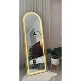 Esenhome DECOR Gold Çerçeveli Günışığı Ledli Oval Boy Aynası 60X180CM - Altın - 60 x 180 cm