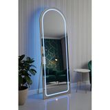 Esenhome DECOR Gold Çerçeveli Mavi Ledli Oval Boy Aynası 60X180CM - Altın
