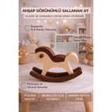 ESENLİWE 5 Adet Ahşap Görünümlü Sallanan At Oyuncak Bebekler İçin Güvenli Dekoratif Çocuk Odası Oyuncağı
