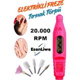 Esenliwe Elektrikli Freze 20.000 Rpm Tırnak Törpü Seti Manikür Pedikür Protez Tırnak Ayak Nasır - Kırmızı