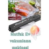 Esenliwe Mutfak Ev Vakumlama Makinesi Gıda Koruma Plastik Torbalar Mühürleyen Paketleme Makinesi - Siyah