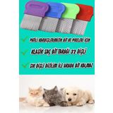 ESENLİWE Professional Bit Tarağı Plastik Saplı Metal Uçlu Bit Tarağı Kedi Köpek Demir Iğne Dişli Tarak