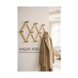 Eseno Select Ahşap Akordeon Duvar Askısı - Dekoratif, Çok Amaçlı, 10 Kancalı Akıllı Askılık 722371