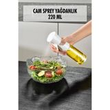 Eseno Select Cam Sprey Yağdanlık Beyaz 220 ml - Airfryer Yağ Püskürtücü Sızdırmaz Fısfıs Zeytinyağı Sirke Şişesi