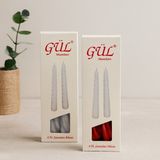 Eseno Select Gül Mum 17 cm 4'lü Set (Şamdan & Burgulu, Beyaz ve Renkli)