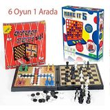 Eser 6'lı Plastik Oyun Set (Hedef 5-Satranç-Dama-Tavla-Kızmabirader-Solo Test)
