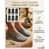 Eser Çorap 6 Çift Erkek Bambu Babet Çorap Gri– Ayakkabı Içinde Görünmez, Şık ve Konforlu - 40 - 44