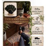 Eser Çorap 6 Çift Erkek Bambu Babet Çorap Siyah – Ayakkabı Içinde Görünmez, Şık ve Konforlu - 40 - 44