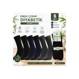 Eser Çorap 6 Çift Erkek Bambu Diyabetik Şeker Çorabı Lastiksiz – Siyah Lacivert Antrasit