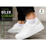 Eser Çorap 6 Çift Erkek Bambu Kısa Çorap Beyaz – Sneakers ve Spor Ayakkabı Çorabı - 40 - 45