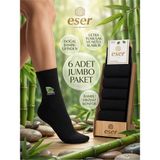 Eser Çorap 6 Çift Kadın Bambu Soket Çorap Siyah – Yumuşak ve Konforlu - 36 - 40