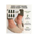 Eser Çorap Erkek Spor Çorabı 6 Çift Bambu Babet Çorap Siyah Ayakkabı İçinde Görünmez Şık Ve Konforlu