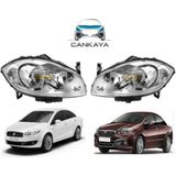 Eser Fiat Linea Tüm Modeller Ile Uyumlu Motorlu Ön Far Takımı Sağ ve Sol (51826738)-(52084245)
