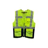 Eser İş Güvenliği Mühendis Tipi Reflektörlü Çift Renk Ikaz Yeleği Sarı Lacivert 5'li Paket - Sarı - Lacivert - 2XL