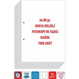 Eser Matbaa Dosya Delikli A4 Fotokopi Kağıdı 80 Gr. (2 Paket - 1000 Adet)