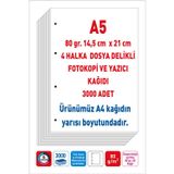 Eser Matbaa Eser 4 Delikli Navigator Marka A5 Fotokopi Yazıcı Kağıdı 80 Gr. 3000 Adet