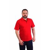 Eser - Polo Yaka Kısa Kol Penye İş Tişörtü - Cepli - Kırmızı