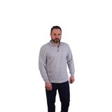 Eser - Polo Yaka Sweatshirt - Cepli - Gri Açık