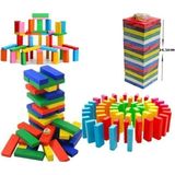 Eser Renkli Jenga Ahşap Denge Oyunu 2-6 Oyuncu için 54 Bloklu Strateji ve Parti Oyunu