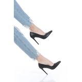 ESER Siyah Cilt Yüksek 11 Cm Topuklu Stiletto Ayakkabı