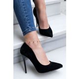 ESER Siyah Nubuk Yüksek Topuklu Stiletto Ayakkabı