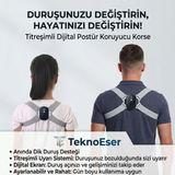 Eser Ticarett Akıllı Titreşimli Dijital Postür Düzeltici Dik Duruş Korsesi - Gelişim Takip Ekranlı