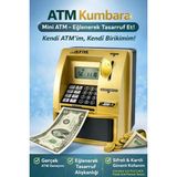 Eser Ticarett Atm Şifreli Elektronik Kumbara – Parlak Altın Tasarımlı, Şifreli Para Kasası, Kağıt & Bozuk Para Yatırmalı Tasarruf Kutusu