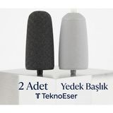 Eser Ticarett Elektrikli Topuk Törpüsü Yedek Başlığı 2'li Set - Sert ve Orta Törpü Kafası Pürüzsüzleştirici Topuk Törpüsü