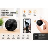 Eser Ticarett Full Hd Uzaktan Izleme Mini Kamera Wifi Gece Görüşlü Hareket Algılamalı Gizli Güvenlik Kamerası - Siyah
