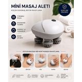 Eser Ticarett Şarjlı Mini Baş ve Vücut Masaj Aleti - Su Geçirmez Silikon Başlıklı Saç Derisi Masaj Fırçası - Beyaz