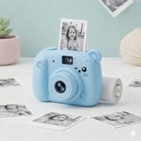 Eser Ticarett Sevimli Ayıcık Tasarımlı Anında Baskı Çocuk Dijital Fotoğraf Makinesi – Termal Baskılı Eğlenceli Kamera - Mavi