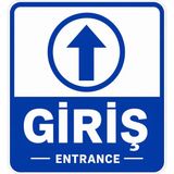 Eseran Print Giriş (Entrance) Tabelası Sticker – Yön Levhası | Işletmeler Için - 30x30 - 4 Adet