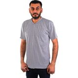 Eserıs V Yaka Kısa Kol Iş Tişörtü Cepli Regular Fit Gri 3xl
