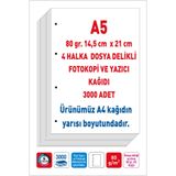 EserMatbaa Eser 4 Delikli Navigator Marka A5 Fotokopi Yazıcı Kağıdı 80 Gr. 3000 Adet