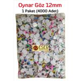 EserMatbaa Oynar Göz Renkli 12mm 4000 li Paket
