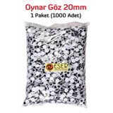 EserMatbaa Oynar Göz Siyah 20mm 1000 Adet