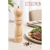 Esero Ahşap Karabiber ve Tuz Değirmeni Manuel Baharat Öğütücü 27 cm