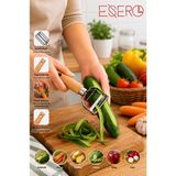 Esero Çelik Ahşap Saplı Sebze Soyacağı Meyve Patates Havuç Salatalık Soyucu Ergonomik Mutfak Soyacak
