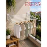Esero Duvara Monte Katlanır Çamaşırlık 75X50 cm | Yer Kaplamayan Açılır Kapanır Çamaşır Kurutmalık | Balkon, Banyo ve Çamaşır Odası Için