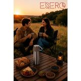 Esero Premium Paslanmaz Çelik Termos Siyah Seti + 2 Bardak Hediyeli | Kamp, Piknik, Araç Içi, Seyahat ve Günlük Kullanım