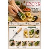 ESERO Premium Sebze Oyacağı Ahşap Saplı Kabak Patates Patlıcan Oyucu Ergonomik Profesyonel Mutfak Aparatı