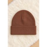 ESES BEBE Kahverengi Unisex Bebek Çocuk Esnek Kaşkorse Bere Pamuklu Mevsimlik Şapka