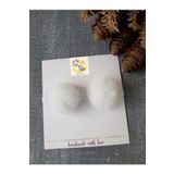 ESES BEBE Kız Bebek Beyaz Peluş Ponpon Bant
